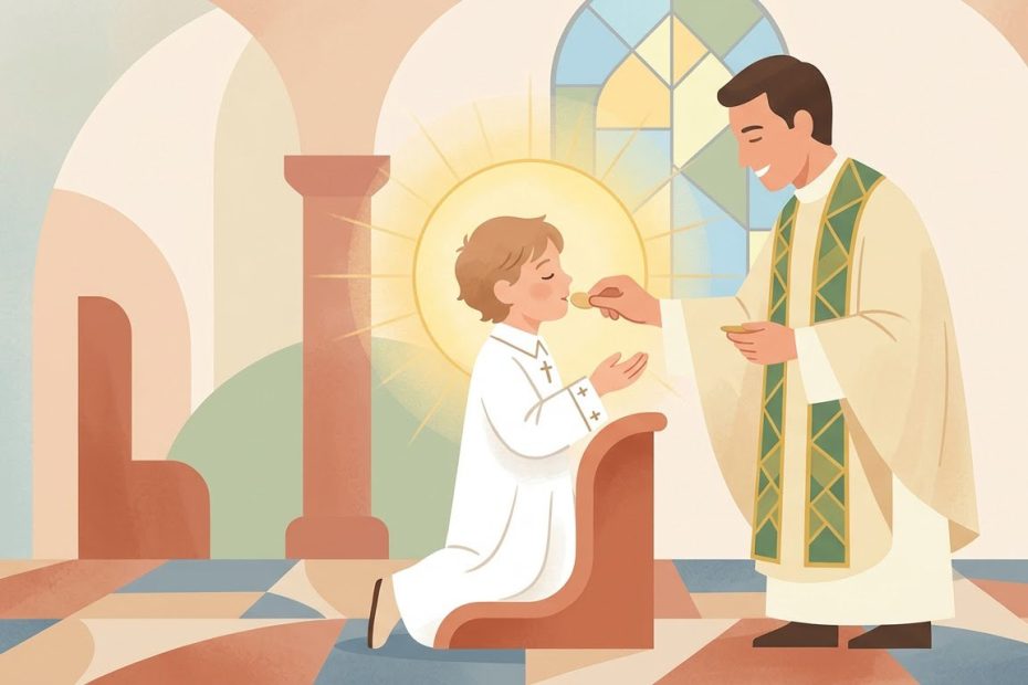 Première Communion & Profession de Foi - Illustration prière catholique